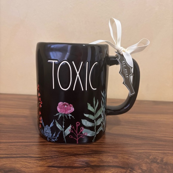 Rae Dunn Other - Rae Dunn TOXIC Mug Halloween 2025 Black Floral Witchy Goth Coffee Mug
